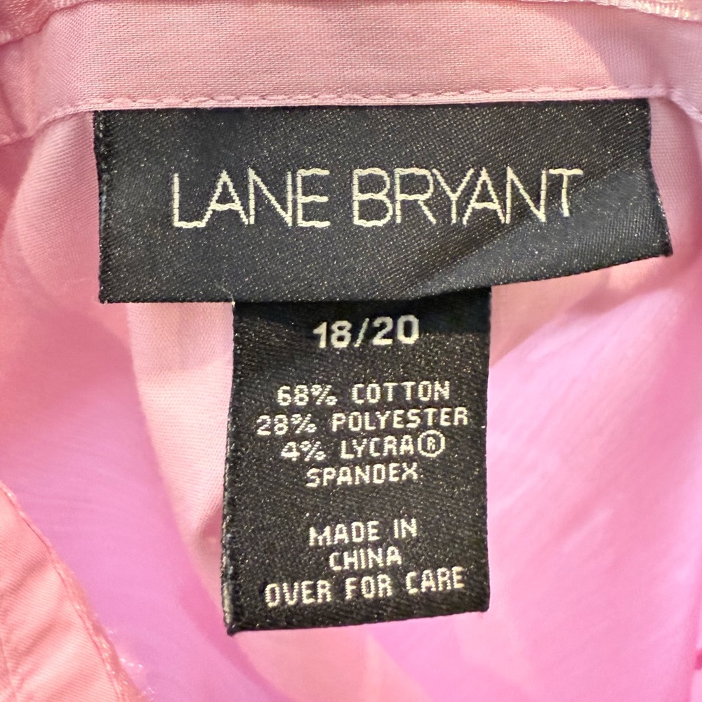 Lane Bryant 3/4 Sleeve Button‎ Front Blouse Plus Size Pink Size 18/20 - Picture 4 of 5